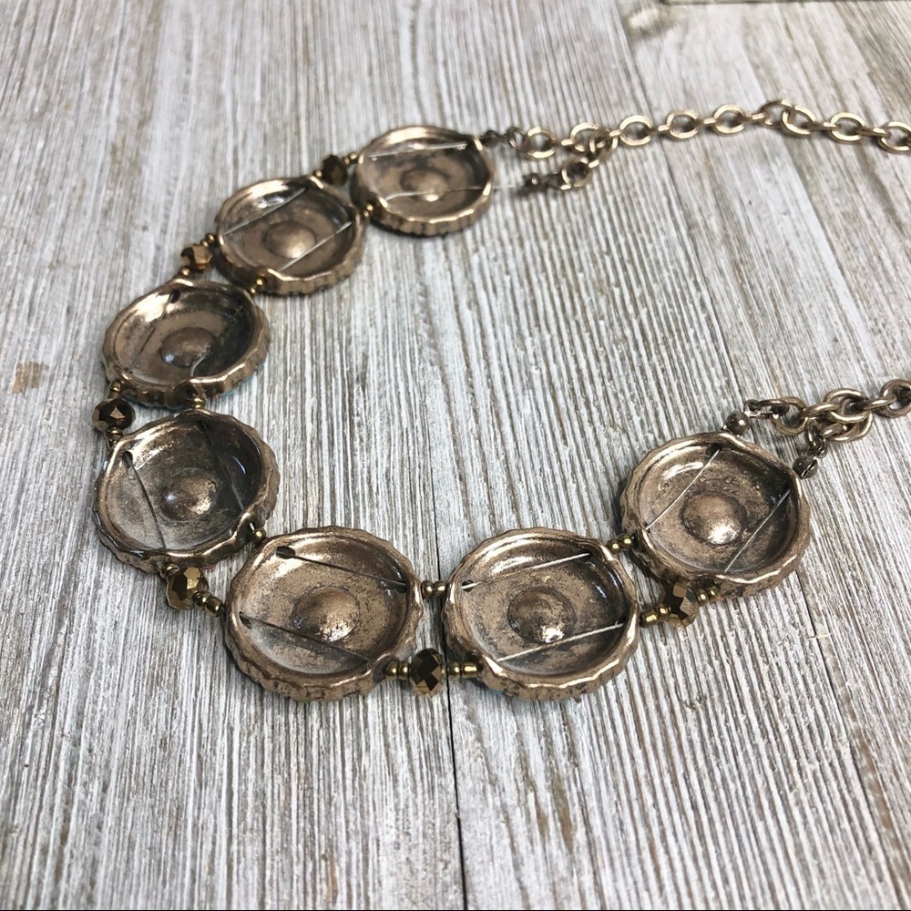 Enamel Flower Mandala Statement Necklace - Picture 9 of 10